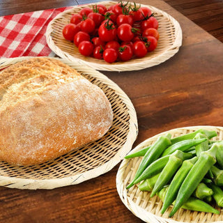 TIKUSAN Bamboo Round Zaru Basket Colander