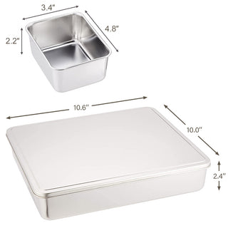 TIKUSAN Stainless Steel Seasoning Container Yakumi Pan Spice Storage Box Tray with Lid R Size Made in Japan (6 Containers)