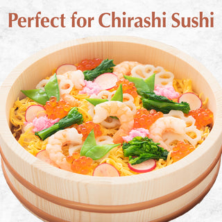 TIKUSAN Wooden Hangiri Sushi Oke Rice Mixing Tub Made of Momi Fir PP Band with Lid