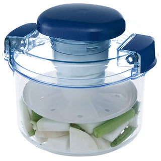 Instant Pickle Maker Vegetable Press Tsukemono Container Round Made in Japan BPA Free(Blue)