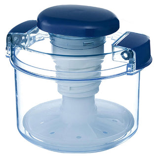 Instant Pickle Maker Vegetable Press Tsukemono Container Round Made in Japan BPA Free(Blue)