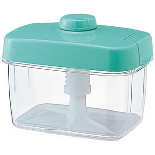 Instant Pickle Maker Vegetable Press Tsukemono Container Rectangle Made in Japan BPA Free (Green)