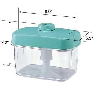 Instant Pickle Maker Vegetable Press Tsukemono Container Rectangle Made in Japan BPA Free (Green)