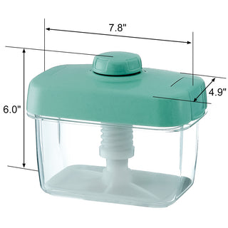 Instant Pickle Maker Vegetable Press Tsukemono Container Rectangle Made in Japan BPA Free (Green)