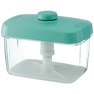 Instant Pickle Maker Vegetable Press Tsukemono Container Rectangle Made in Japan BPA Free (Green)