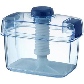 Instant Pickle Maker Vegetable Press Tsukemono Container Rectangle Made in Japan BPA Free (Blue)