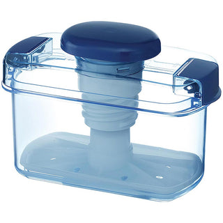 Instant Pickle Maker Vegetable Press Tsukemono Container Rectangle Made in Japan BPA Free (Blue)