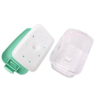 Instant Pickle Maker Vegetable Press Tsukemono Container Rectangle Made in Japan BPA Free (Green)