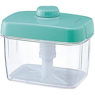 Instant Pickle Maker Vegetable Press Tsukemono Container Rectangle Made in Japan BPA Free (Green)
