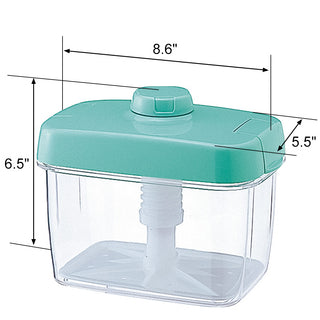 Instant Pickle Maker Vegetable Press Tsukemono Container Rectangle Made in Japan BPA Free (Green)