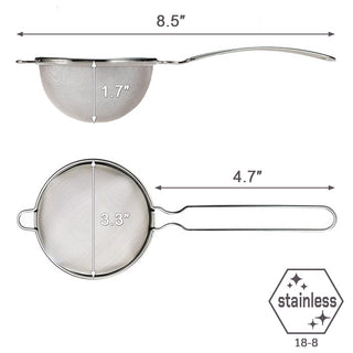 TIKUSAN Japanese Fine Mesh Tea Strainer with Handle Stainless Steel Small Sifter For Drinks, Cocktails, Coffee and Matcha, Made in Japan