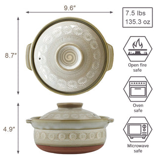 TIKUSAN Donabe Japanese Hot Pot Banko Ware Made in Japan