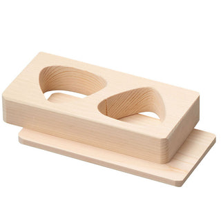 TIKUSAN Wooden Onigiri Mold Musubi Maker Japanese Rice Ball Press Hinoki Japanese Cypress Made in Japan (Plating)