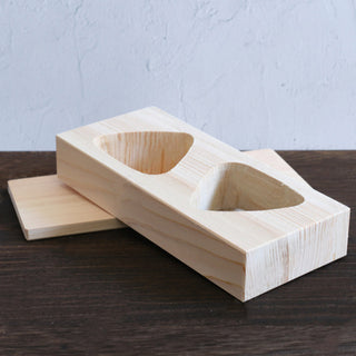TIKUSAN Wooden Onigiri Mold Musubi Maker Japanese Rice Ball Press Hinoki Japanese Cypress Made in Japan (Plating)
