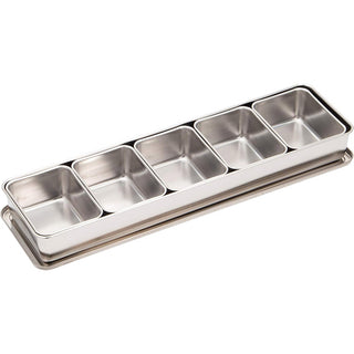 TIKUSAN Seasoning Container, Spice Jar, Yakumi Storage Box Stainless Steel with Lid R Size  Made in Japan (5 Containers)