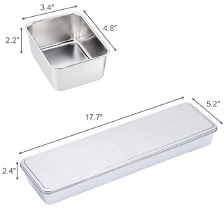 TIKUSAN Seasoning Container, Spice Jar, Yakumi Storage Box Stainless Steel with Lid R Size  Made in Japan (5 Containers)
