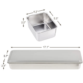 TIKUSAN Stainless Steel Seasoning Container Yakumi Pan Spice Storage Box Tray with Lid Medium Size Made in Japan (4 Containers)