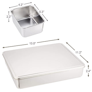 TIKUSAN Stainless Steel Seasoning Container Yakumi Pan Spice Storage Box Tray with Lid Medium Size Made in Japan (6 Containers)