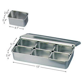TIKUSAN Stainless Steel Seasoning Container Yakumi Pan Spice Storage Box Tray with Lid Made in Japan 00 Size (6 Containers)