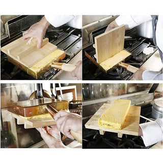 TIKUSAN Japanese Tamagoyaki Rolled Omelette Copper Pan with Wooden Lid