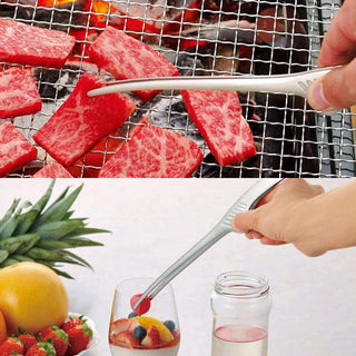 Todai 9.4-Inch Stainless Steel Non-Slip Yakiniku Japanese Style BBQ Tongs