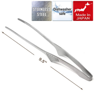 Todai 9.4-Inch Stainless Steel Non-Slip Yakiniku BBQ Tongs