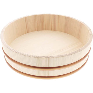 TIKUSAN Wooden Hangiri Sushi Oke Rice Mixing Tub Made of Momi Fir PP Band