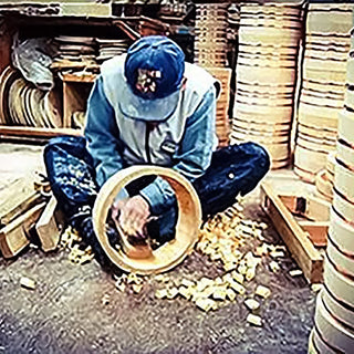 TIKUSAN Wooden Hangiri Sushi Oke Rice Mixing Tub Copper Band