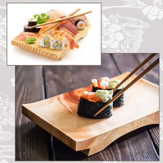 TIKUSAN Sushi Hinoki Serving Geta Plate Platter Board