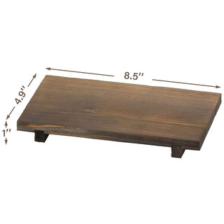 TIKUSAN Table Top Charcoal Grill, Shichirin with Wire Mesh Grill and Wooden Base