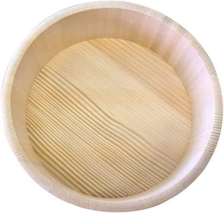 TIKUSAN Wooden Hangiri Sushi Oke Rice Mixing Tub Made of Momi Fir PP Band with Lid