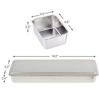 TIKUSAN Stainless Steel Seasoning Container Yakumi Pan Spice Storage Box Tray with Lid R Size Made in Japan (4 Containers)