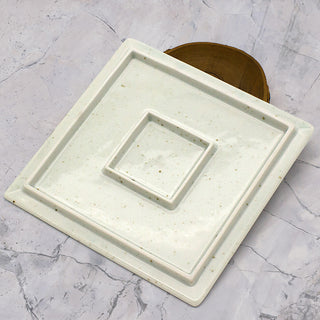 TIKUSAN Serving Platters, Sushi Plate Set of 2, Square Plates Made in Japan, Ceramic Plates for Dinner Party Restaurant for Appetizer, Meat, Dessert(White)