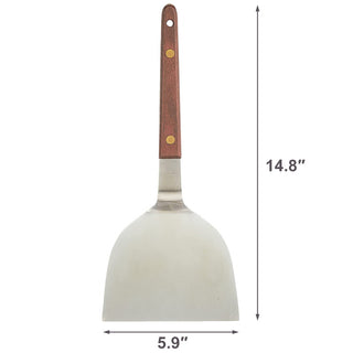 TIKUSAN Okonomiyaki Spatula Turner BBQ Stainless Spatula Wooden Handle Made in Japan