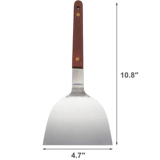 TIKUSAN Okonomiyaki Spatula Turner BBQ Stainless Spatula Wooden Handle Made in Japan
