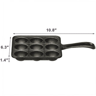TIKUSAN Takoyaki Pan Cast Iron Takoyaki Maker Skillet Griddle Japanese Octopus Meat Ball Mold Maker for Gas Heater
