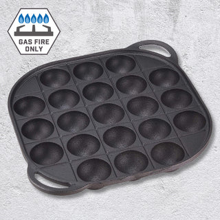 TIKUSAN Takoyaki Pan Cast Iron Takoyaki Maker Skillet Griddle Japanese Octopus Meat Ball Mold Maker for Gas Heater