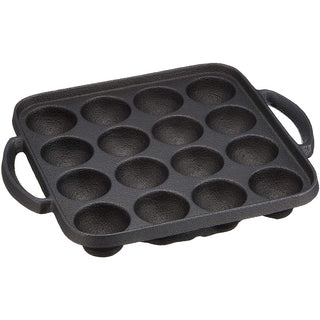 TIKUSAN Takoyaki Pan Cast Iron Takoyaki Maker Skillet Griddle Japanese Octopus Meat Ball Mold Maker for Gas Heater