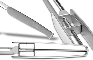 Seki Japan Long Vegetable Peeler, stainless steel blade with plasctic safety cover