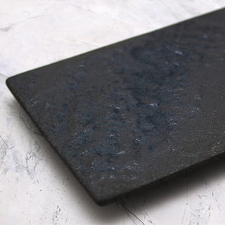 TIKUSAN Wooden Hangiri Sushi Rice Mixing Tub Copper Band Made in Japan Made of Sawara Cypress (10.6" (27cm)) Serving Platters Sushi Plate Set of 2 Rectangle Plates Made in Japan (Black)