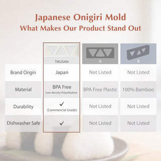 TIKUSAN Onigiri Mold Musubi Maker BPA Free Made in Japan Kansai Style (Small 5 Molds) + TIKUSAN Japanese Seaweed Container Sushi Nori Can Made in Japan Stainless Steel (Extra Large)