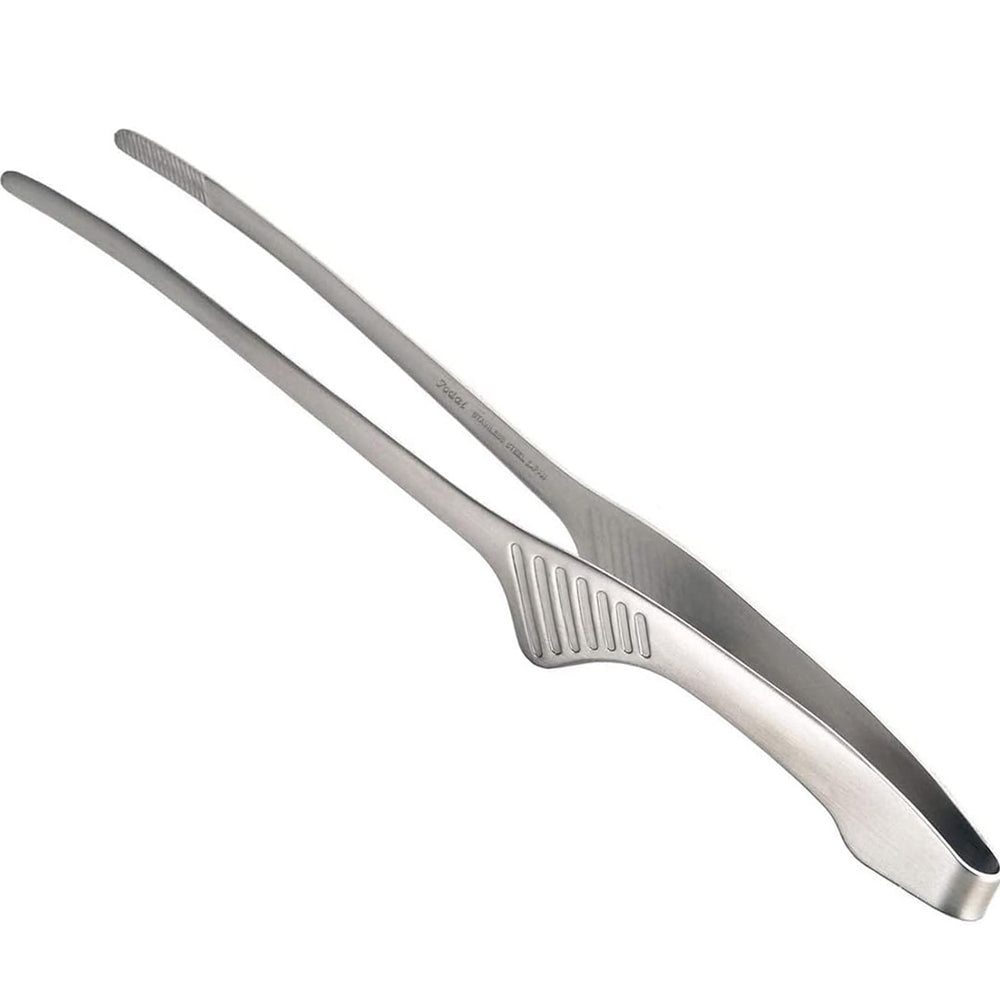 Todai 9.4-Inch Stainless Steel Non-Slip Yakiniku BBQ Tongs