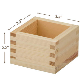 TIKUSAN Wooden Sake Cups Masu Made of Japanese Hinoki Wood