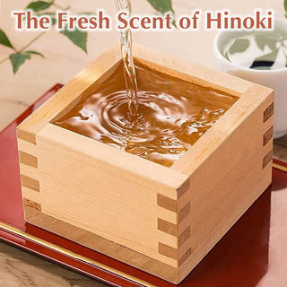 TIKUSAN Wooden Sake Cups Masu Made of Japanese Hinoki Wood