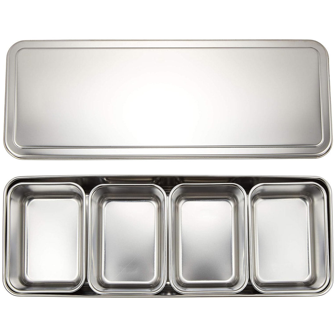 TIKUSAN Yakumi Stainless Steel Spice Jar Spice Storage Tray with Lid TIKUSAN Yakumi Stainless Steel Spice Jar Spice Storage Tray with Lid