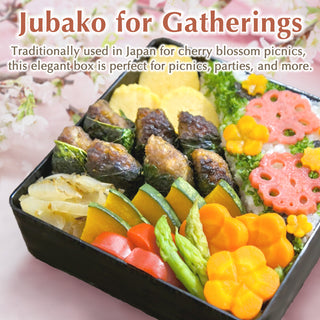 TIKUSAN Jubako Box Japanese Traditional 3 Tiers Bento Box, Made in Japan (Red)