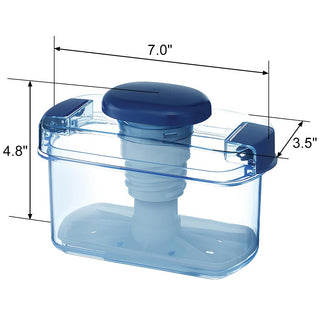 Instant Pickle Maker Vegetable Press Tsukemono Container Rectangle Made in Japan BPA Free (Blue)