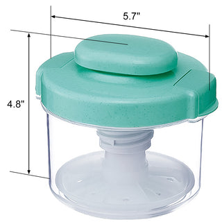 Instant Pickle Maker Vegetable Press Tsukemono Container Round Made in Japan BPA Free(Green)