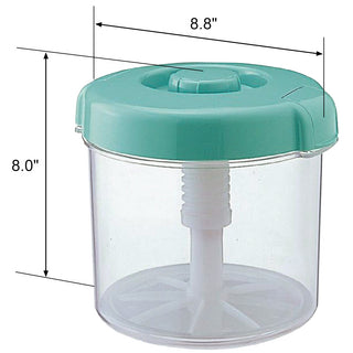 Instant Pickle Maker Vegetable Press Tsukemono Container Round Made in Japan BPA Free(Green)