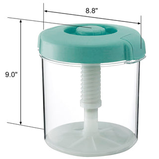 Instant Pickle Maker Vegetable Press Tsukemono Container Round Made in Japan BPA Free(Green)